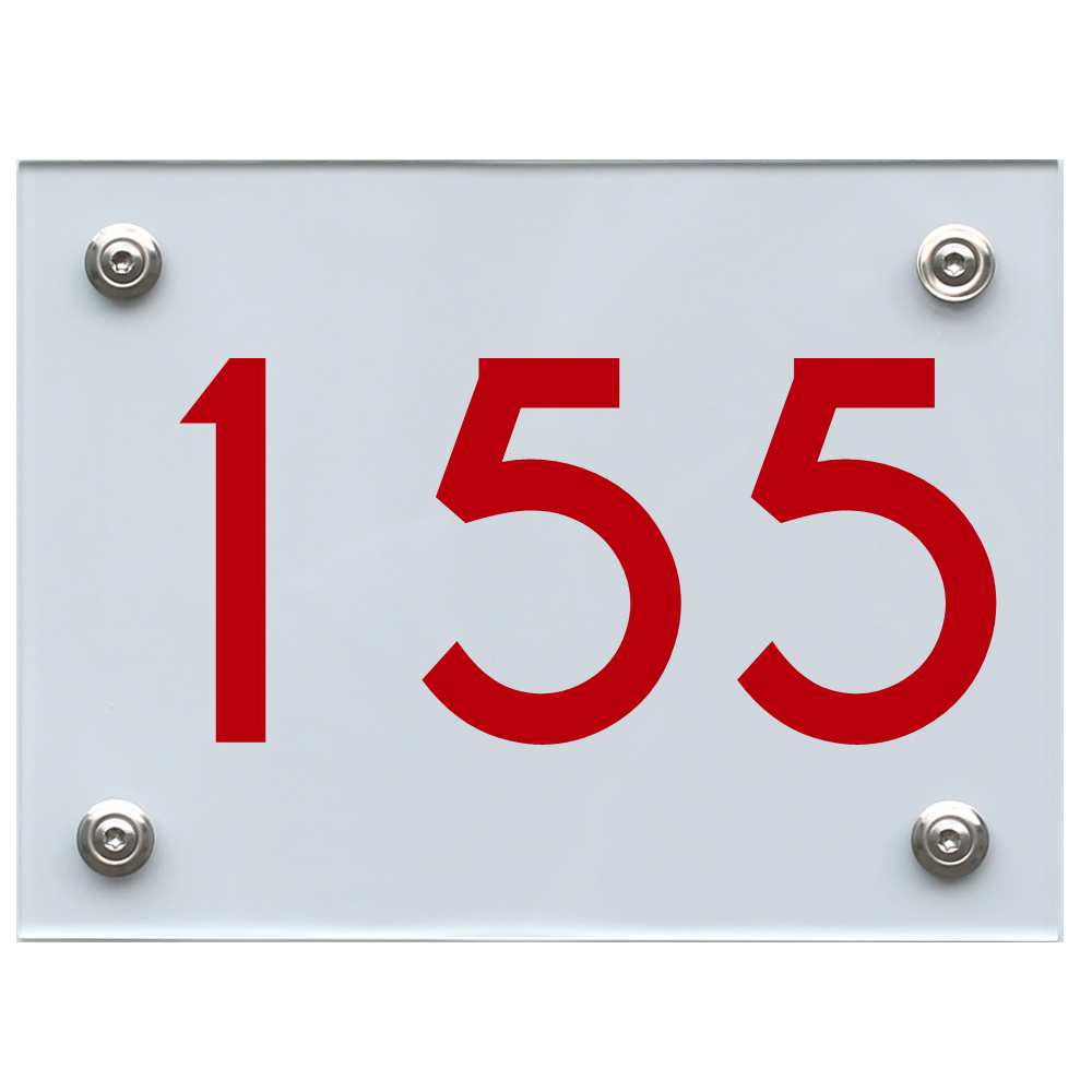 Hausnummernschild 155 rot