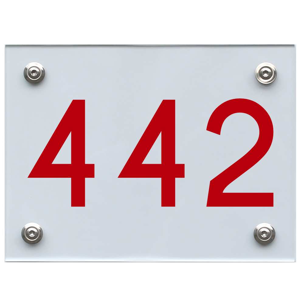 Hausnummernschild 442 rot