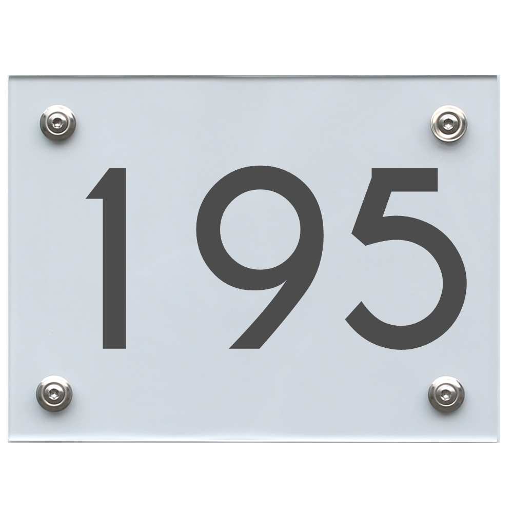 Hausnummernschild 195 dunkelgrau