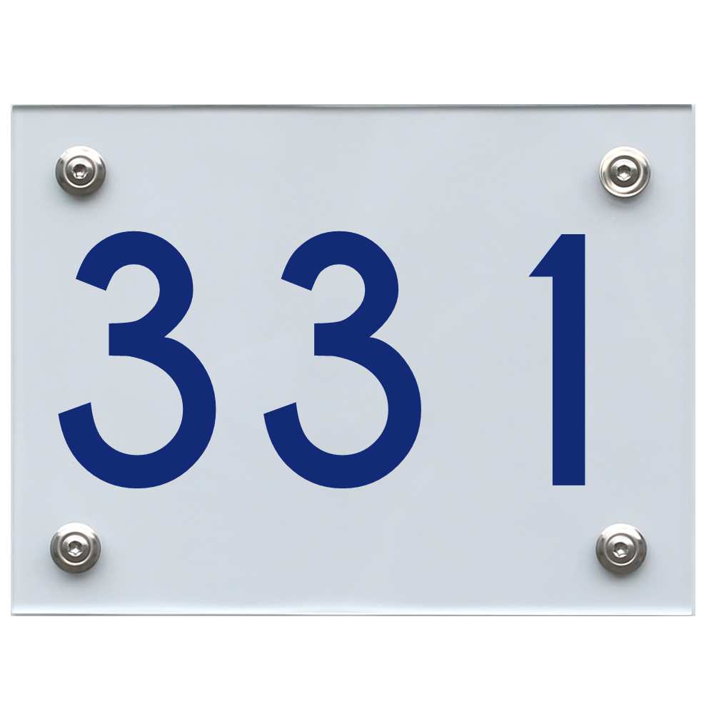 Hausnummernschild 331 blau