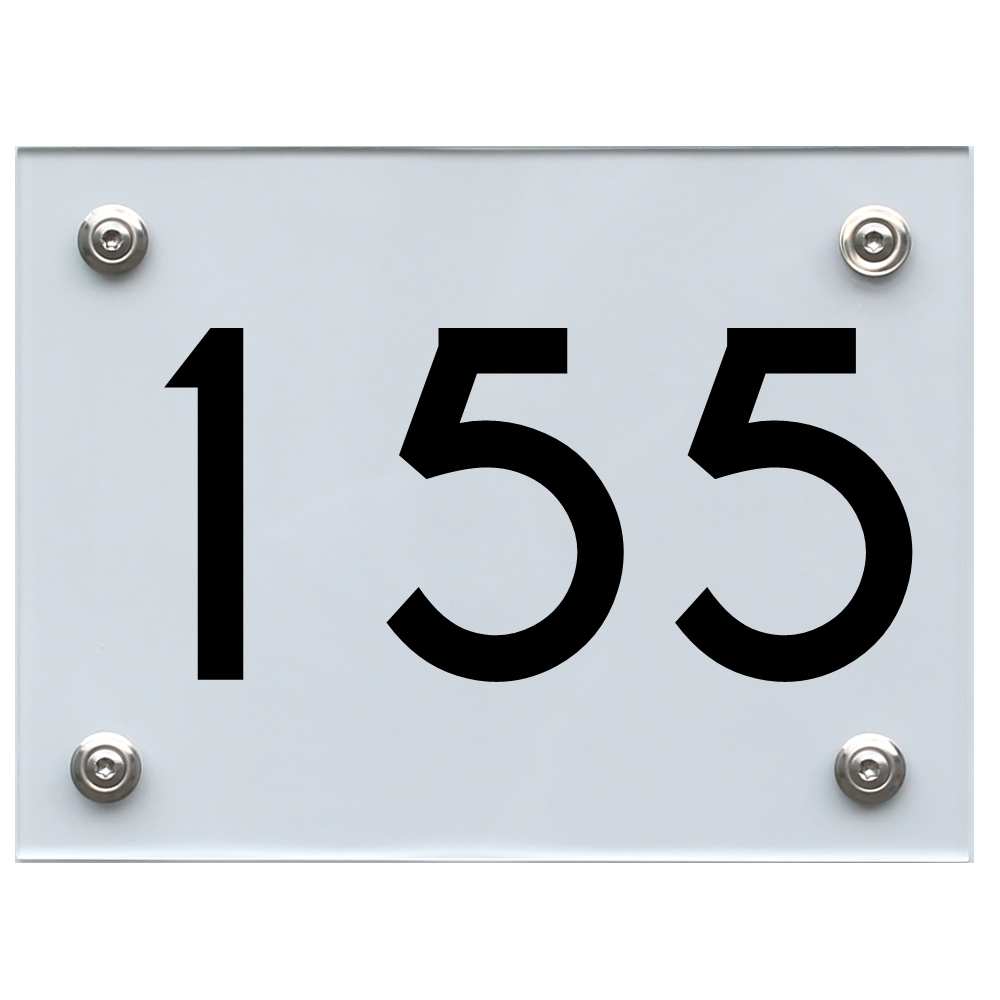 Hausnummernschild 155 schwarz