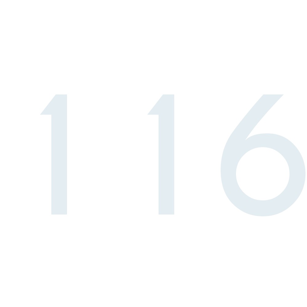 Hausnummer Aufkleber 116 weiss