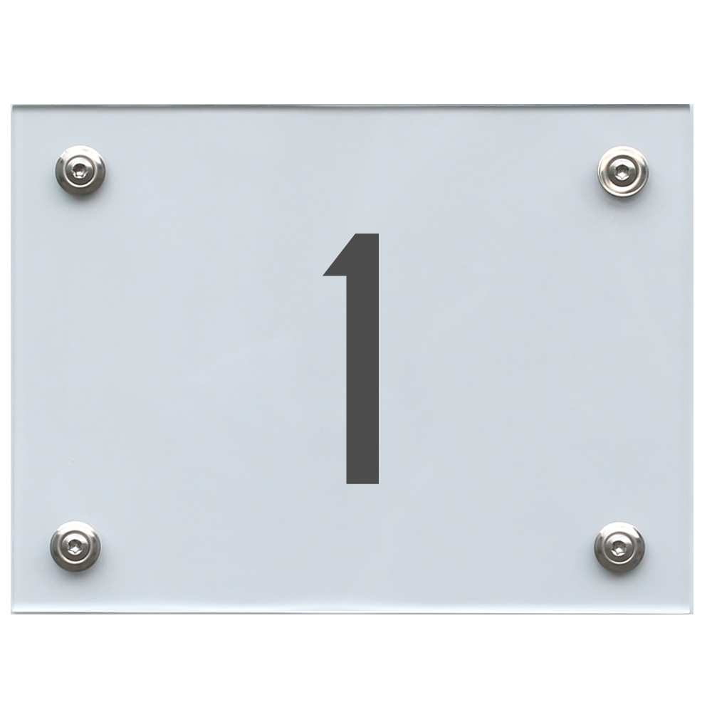 Hausnummernschild 1 dunkelgrau