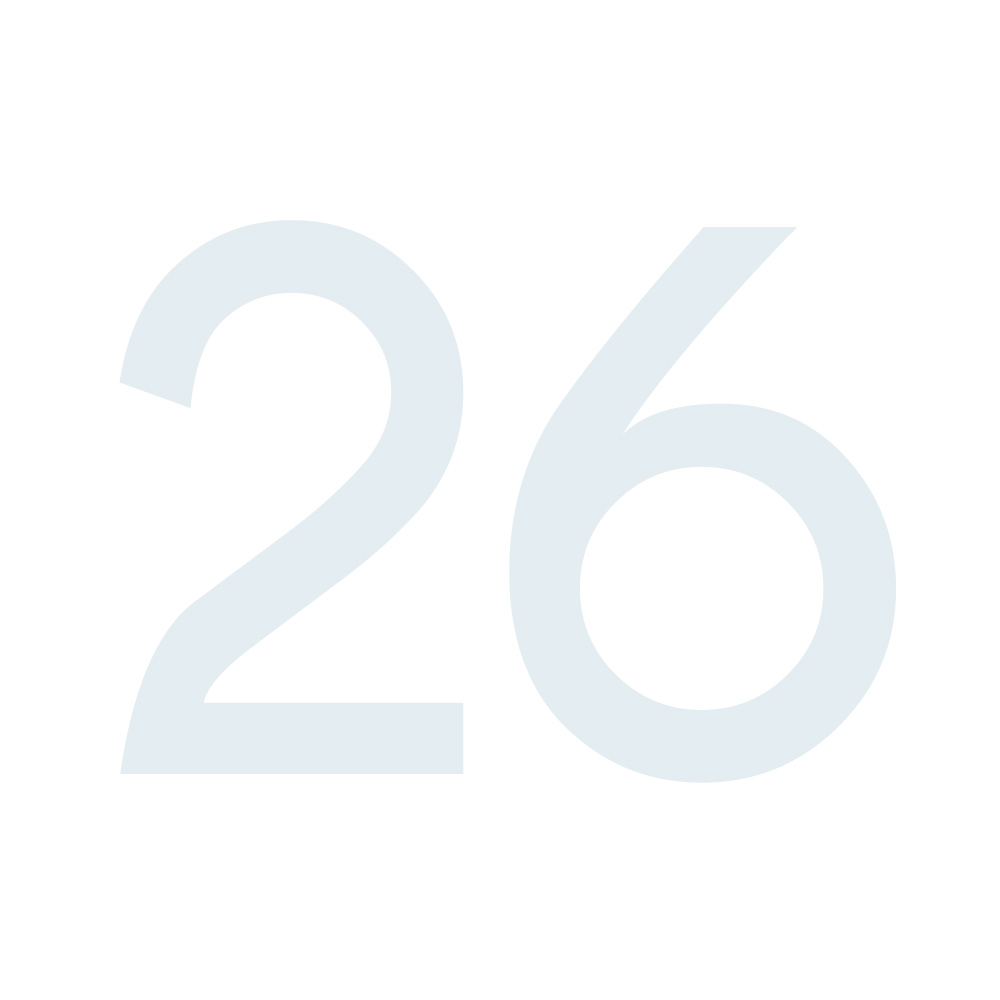 Zahlenaufkleber 26 weiß