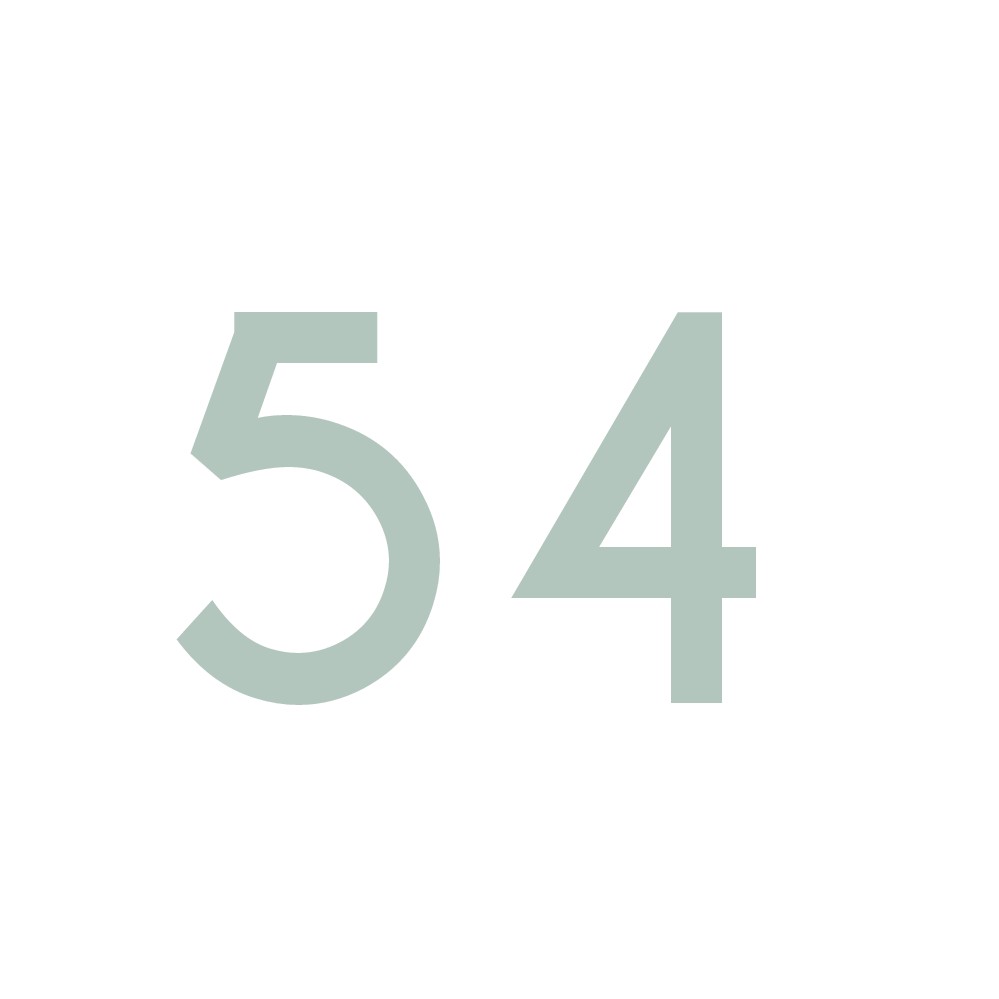 Hausnummer Aufkleber 54 hellgrau