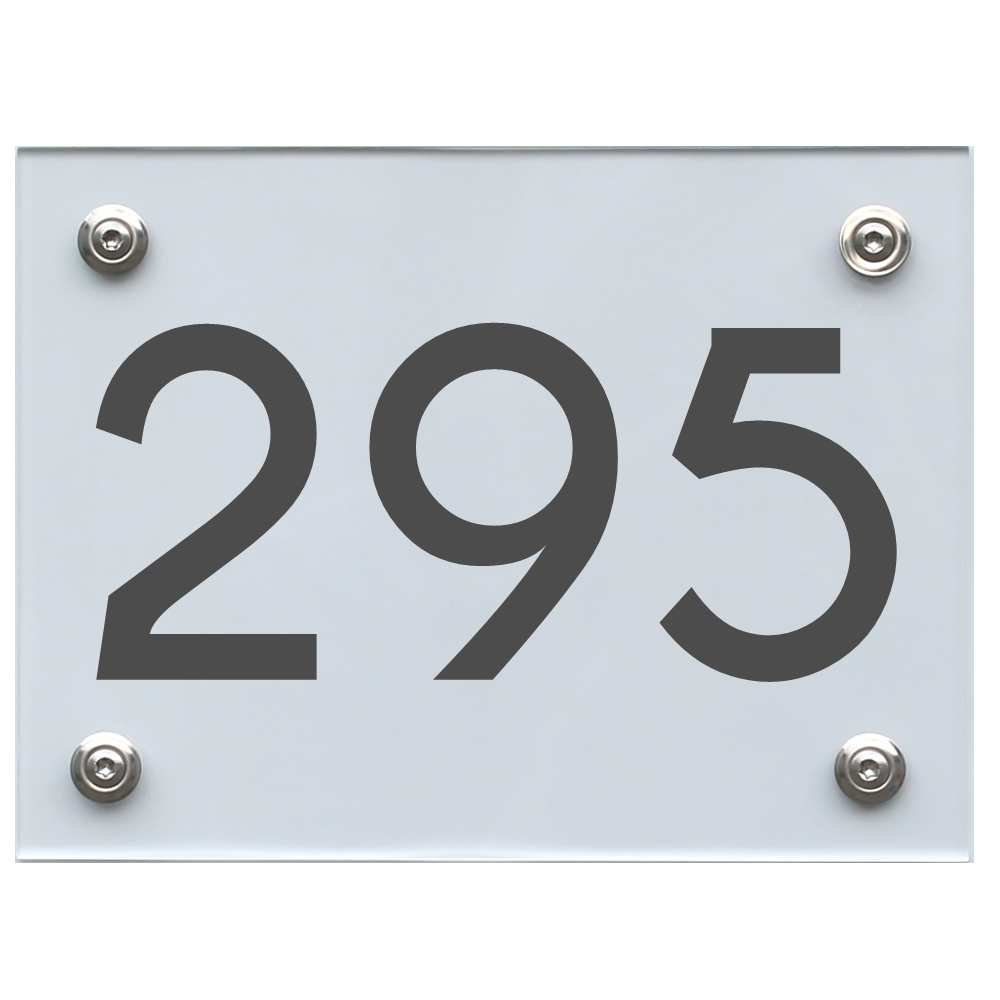 Hausnummernschild 295 dunkelgrau
