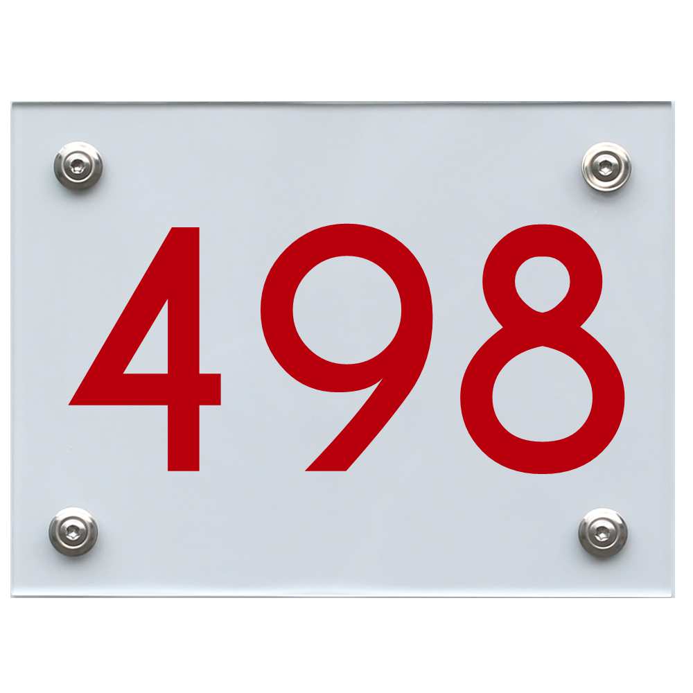 Hausnummernschild 498 rot