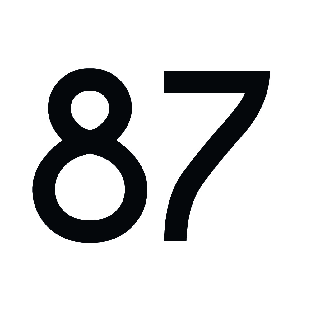 Zahlenaufkleber 87 schwarz