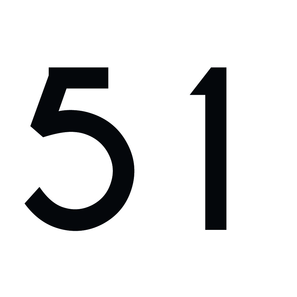Zahlenaufkleber 51 schwarz