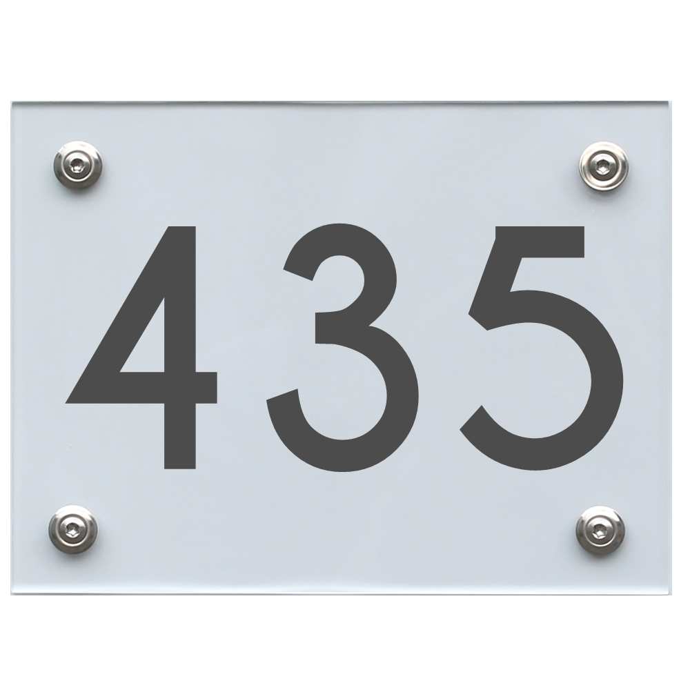 Hausnummernschild 435 dunkelgrau