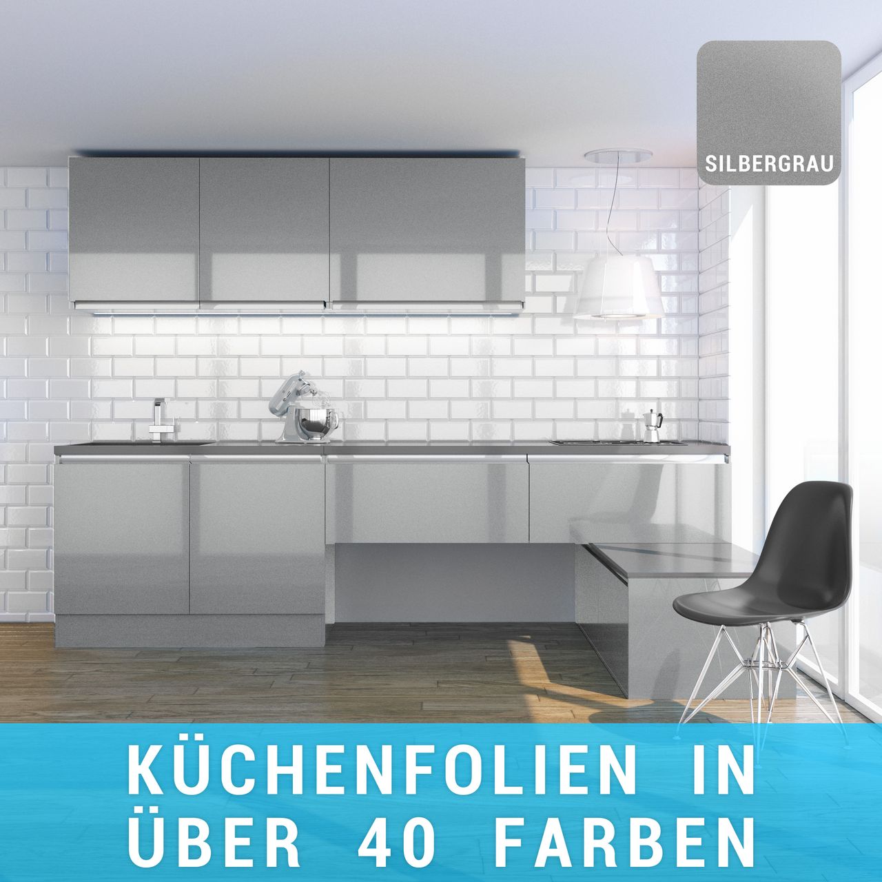 Küchenfolie silbergrau