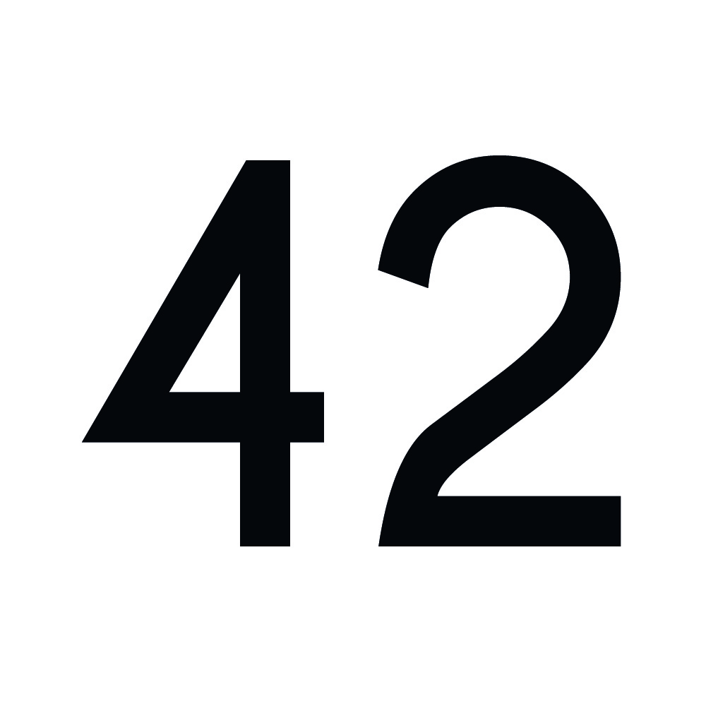 Zahlenaufkleber 42 schwarz