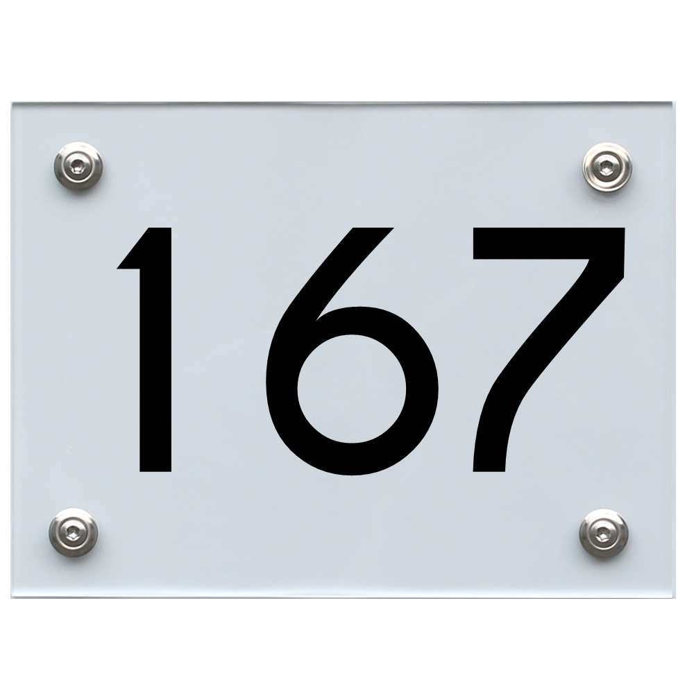Hausnummernschild 167 schwarz