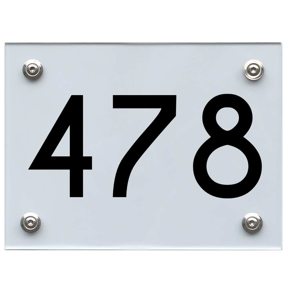Hausnummernschild 478 schwarz