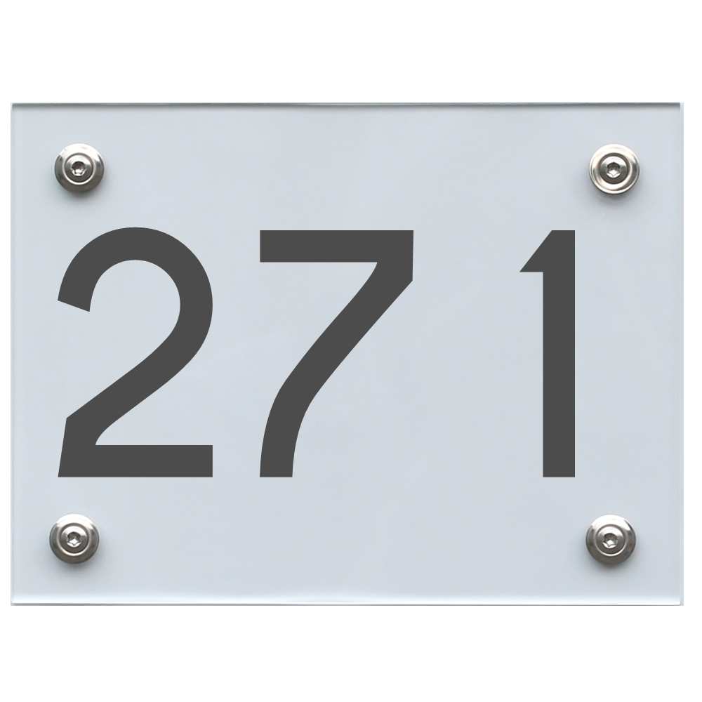 Hausnummernschild 271 dunkelgrau