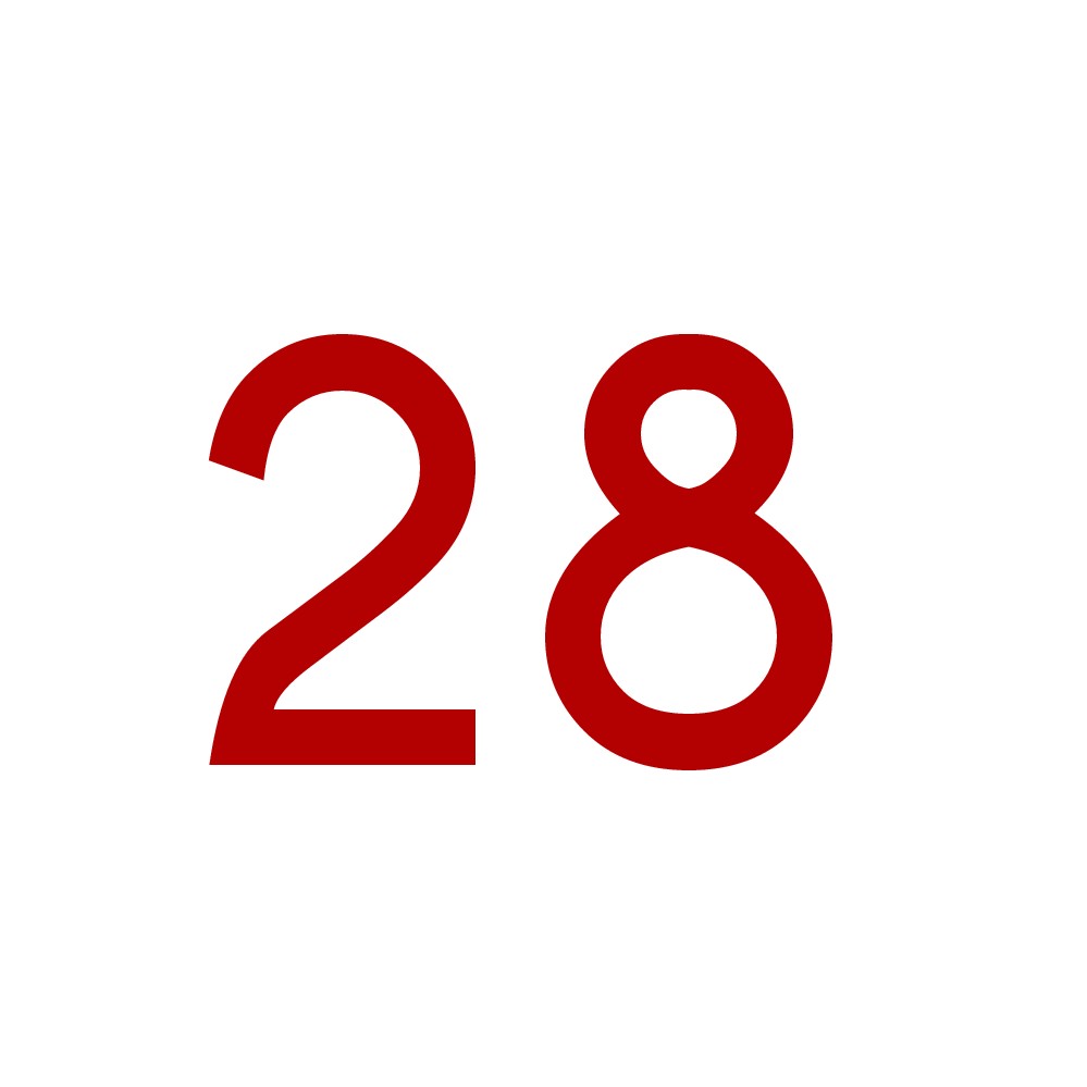 Hausnummer Aufkleber 28 rot