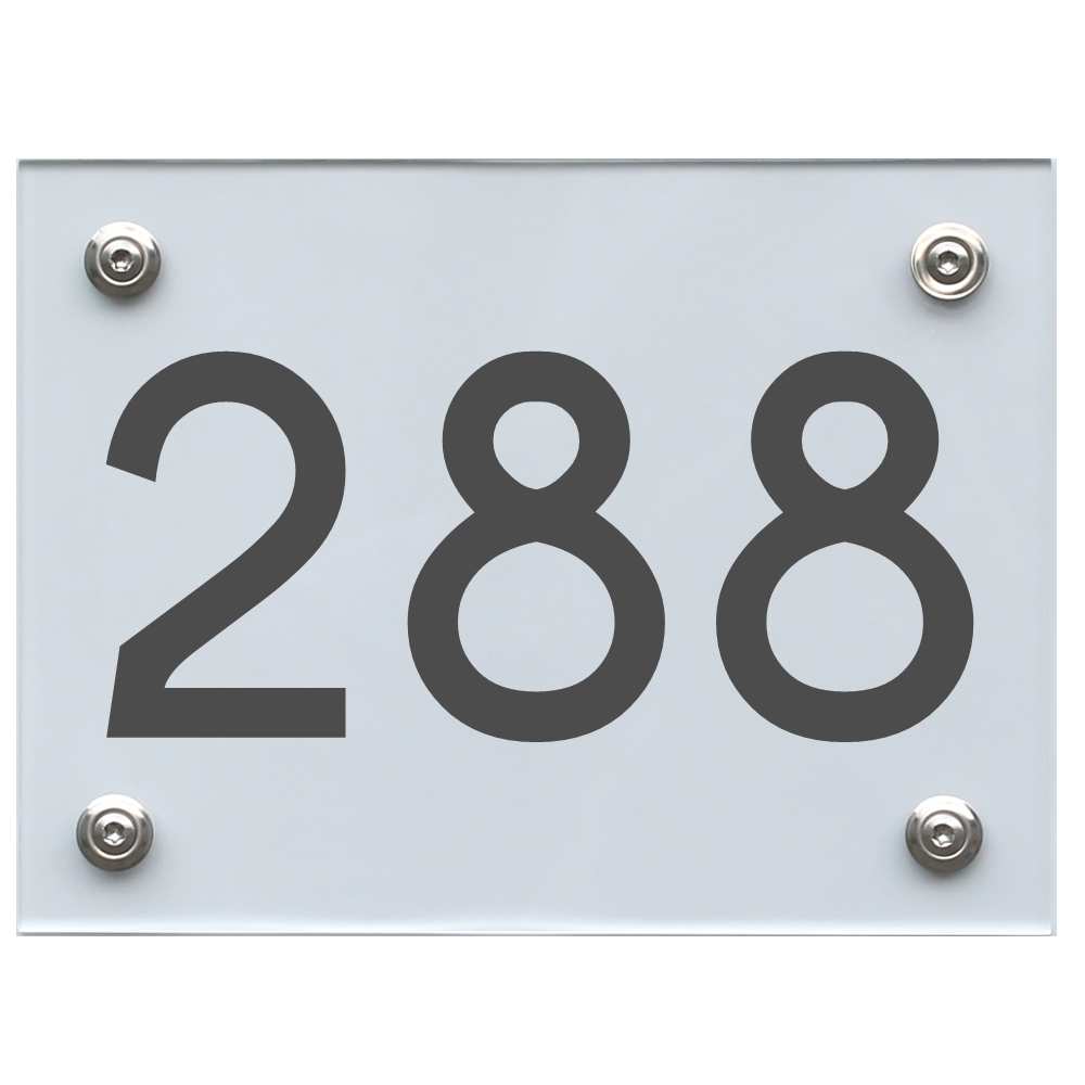 Hausnummernschild 288 dunkelgrau