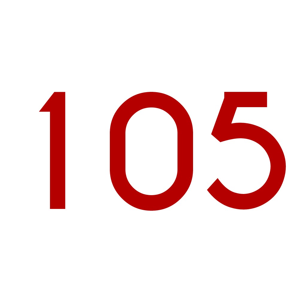 Hausnummer Aufkleber 105 rot