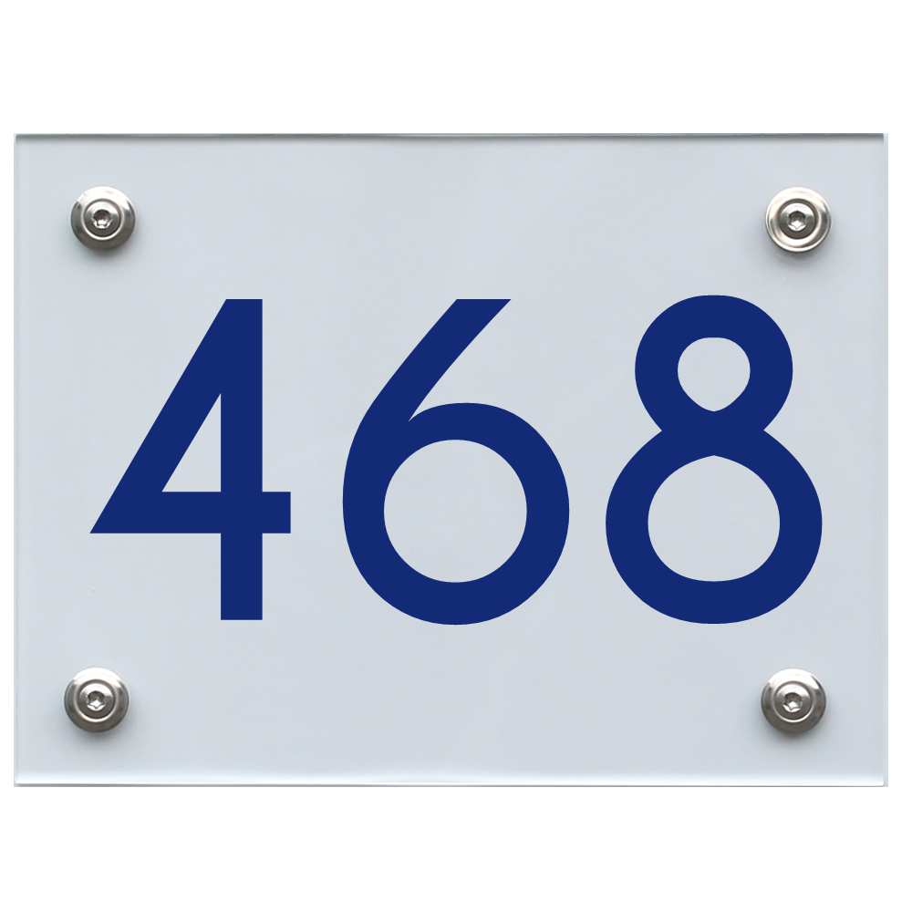 Hausnummernschild 468 blau