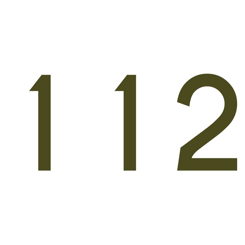 Hausnummer Aufkleber 112 gold