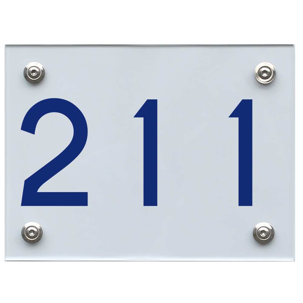 Hausnummernschild 211 blau