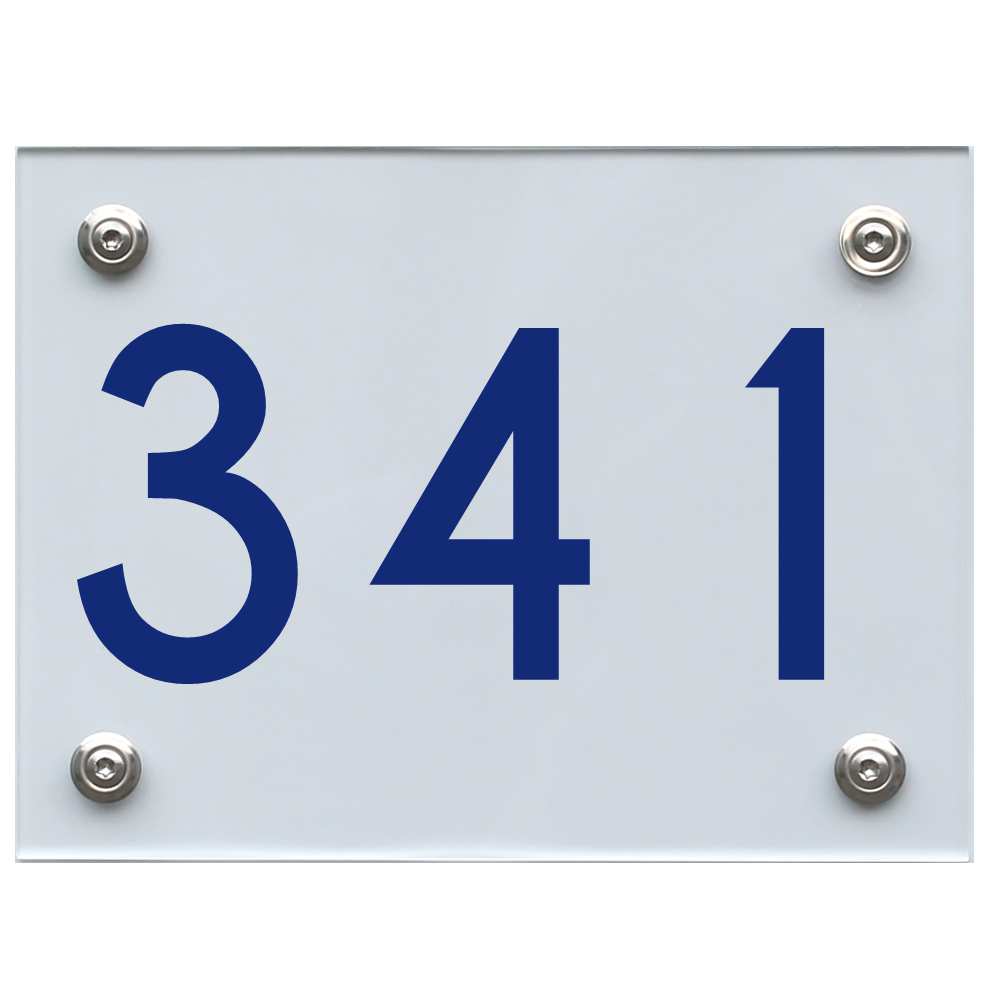 Hausnummernschild 341 blau