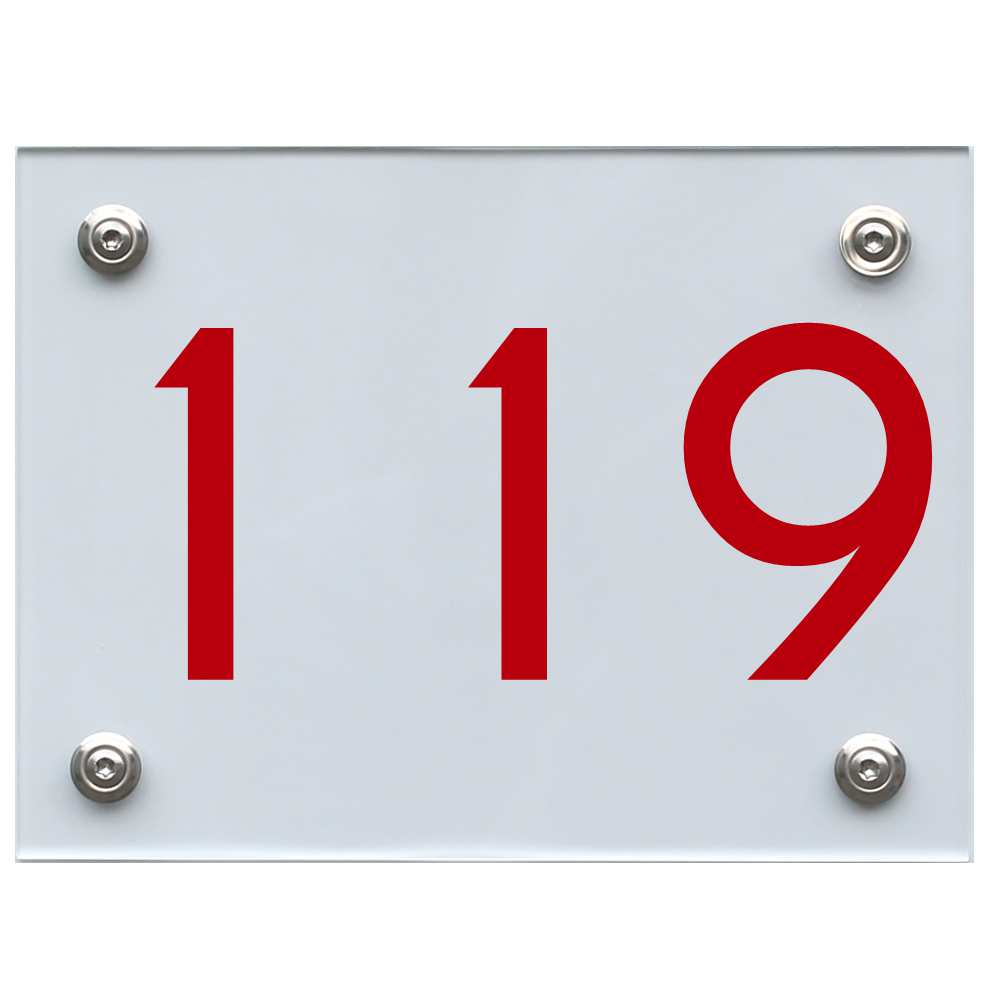 Hausnummernschild 119 rot