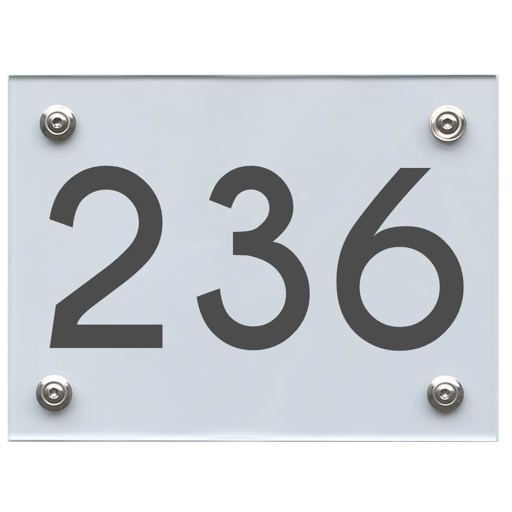 Hausnummernschild 236 dunkelgrau