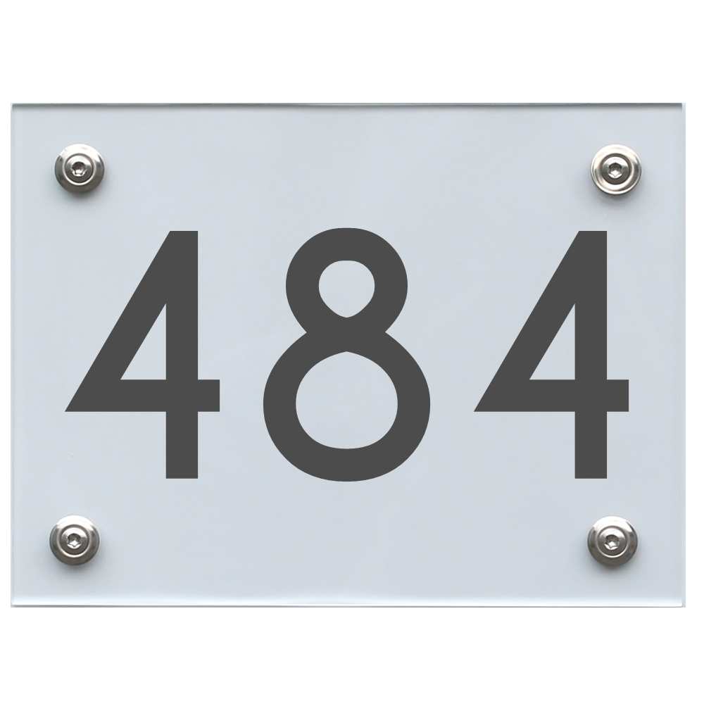 Hausnummernschild 484 dunkelgrau