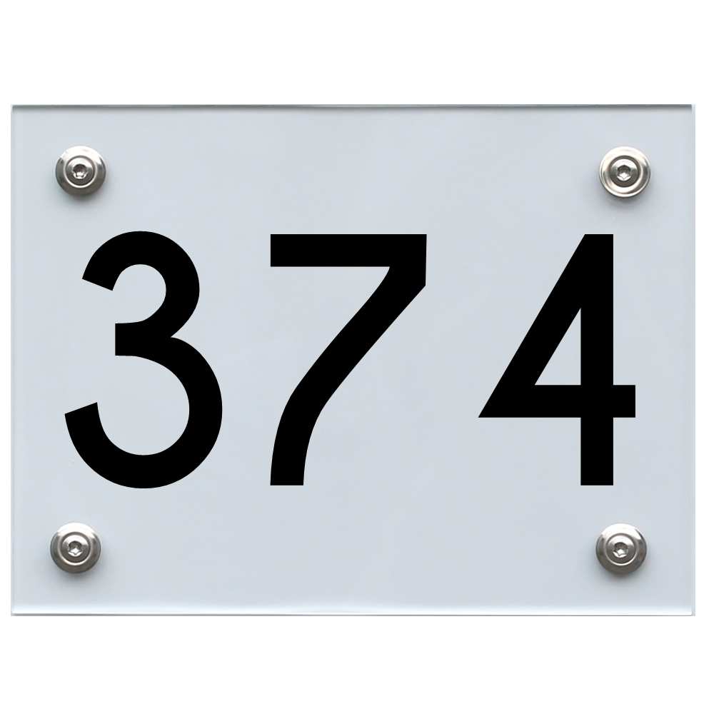 Hausnummernschild 374 schwarz