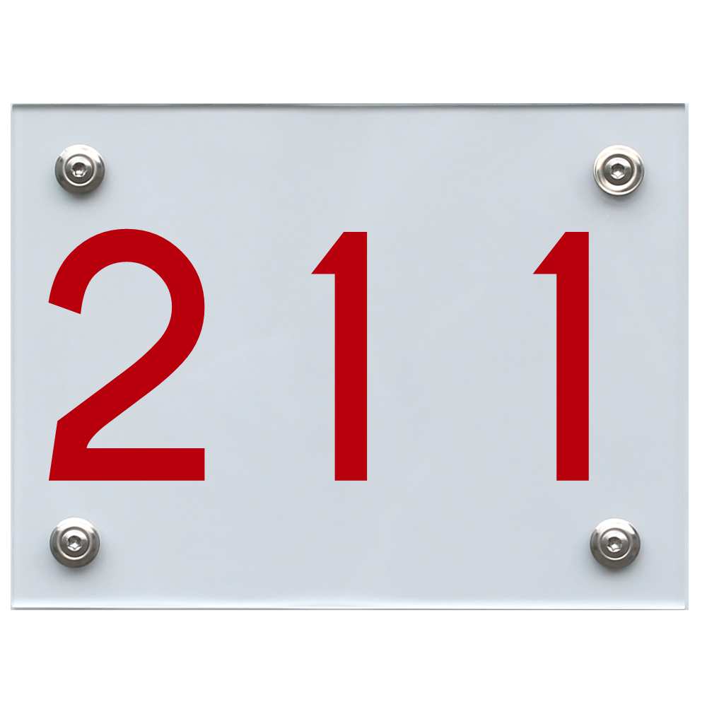Hausnummernschild 211 rot