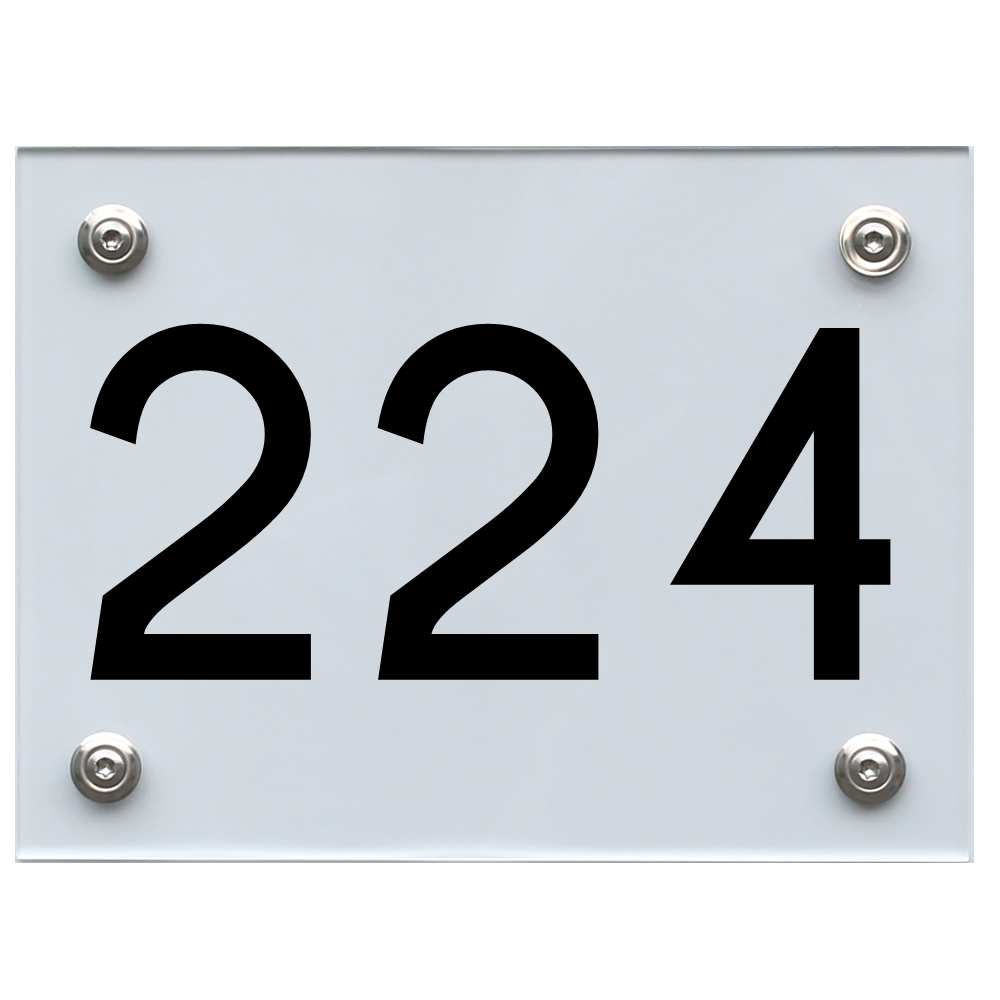 Hausnummernschild 224 schwarz