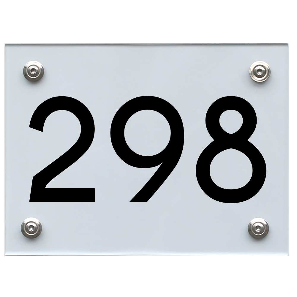 Hausnummernschild 298 schwarz