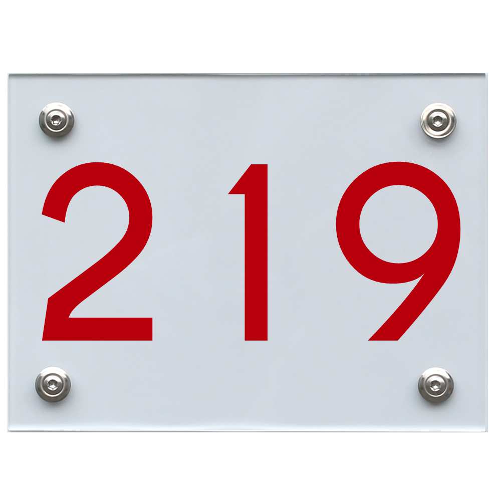 Hausnummernschild 219 rot