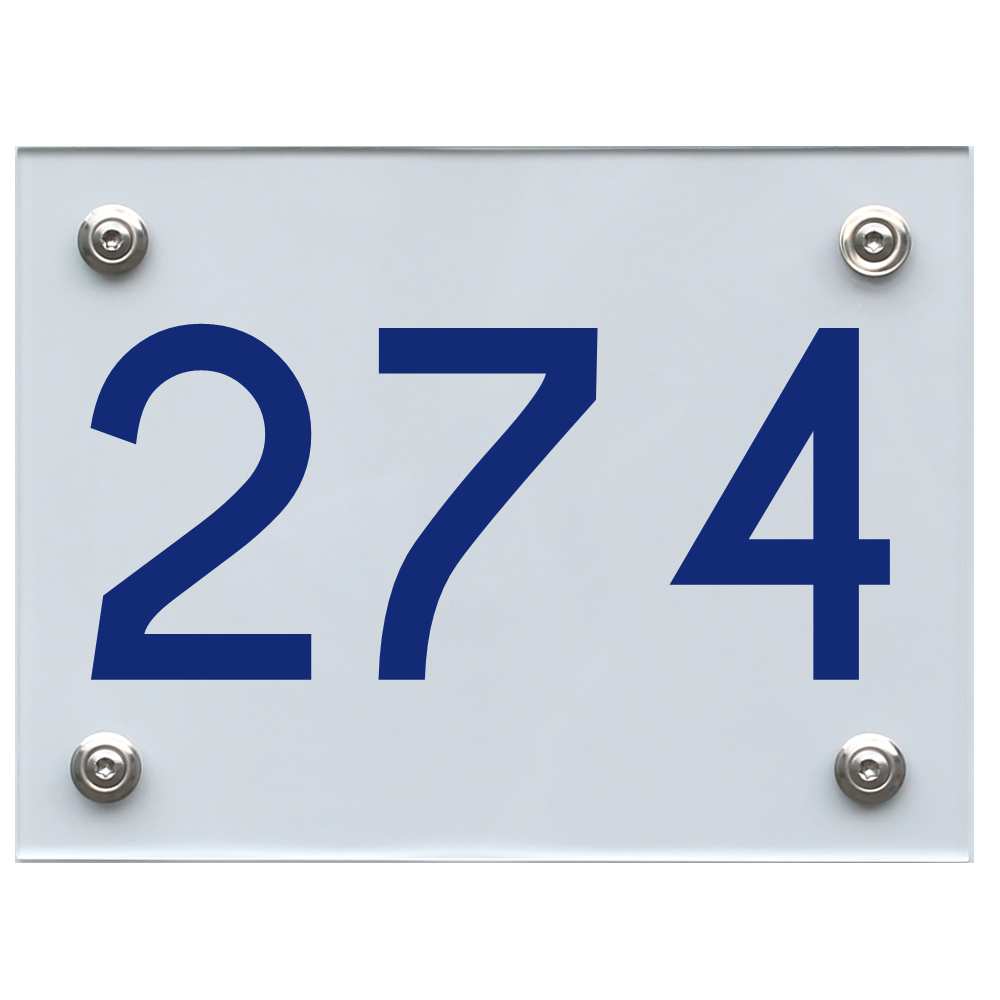 Hausnummernschild 274 blau