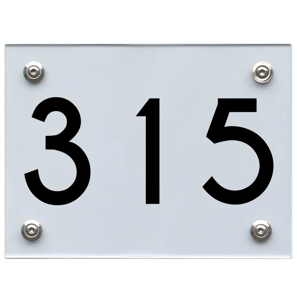 Hausnummernschild 315 schwarz