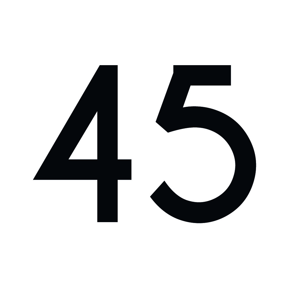 Zahlenaufkleber 45 schwarz