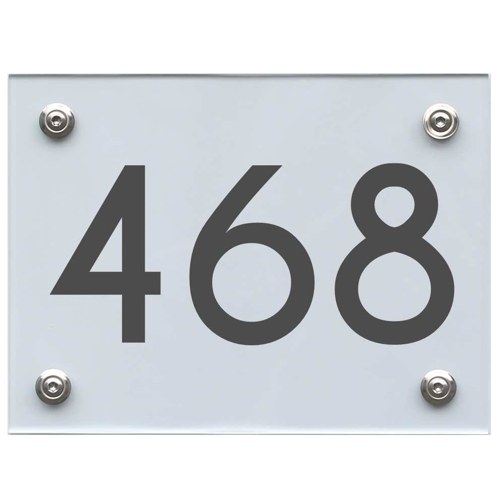 Hausnummernschild 468 dunkelgrau