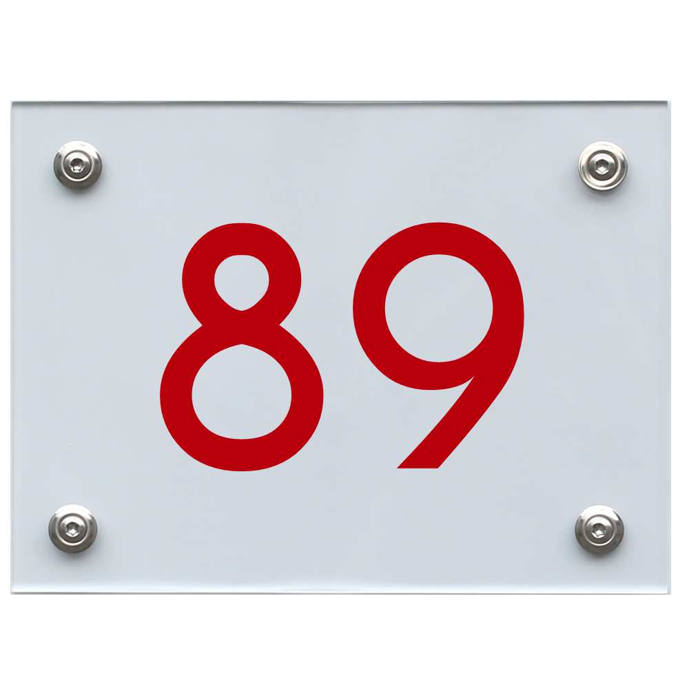 Hausnummernschild 89 rot