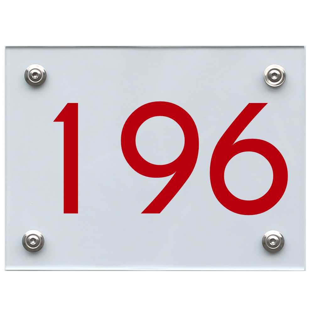 Hausnummernschild 196 rot