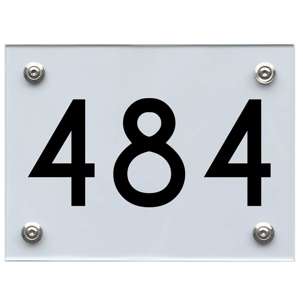 Hausnummernschild 484 schwarz