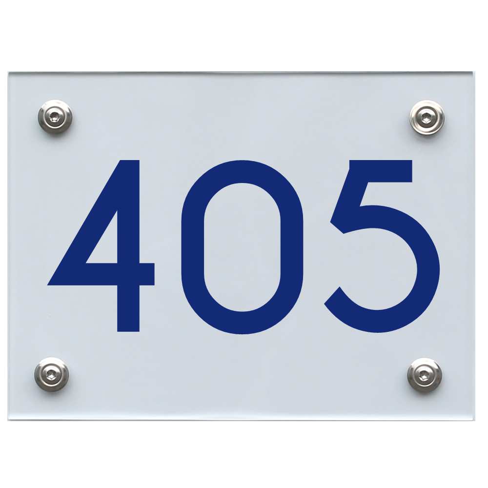 Hausnummernschild 405 blau