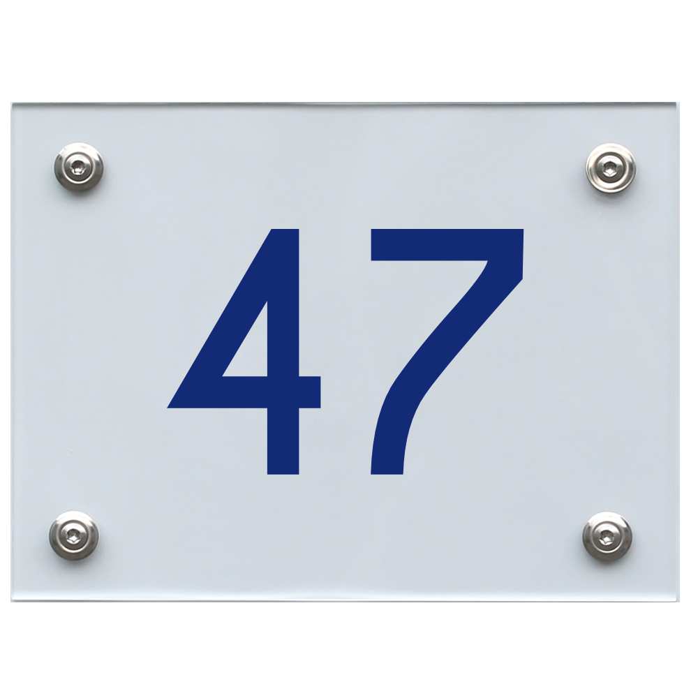 Hausnummernschild 47 blau