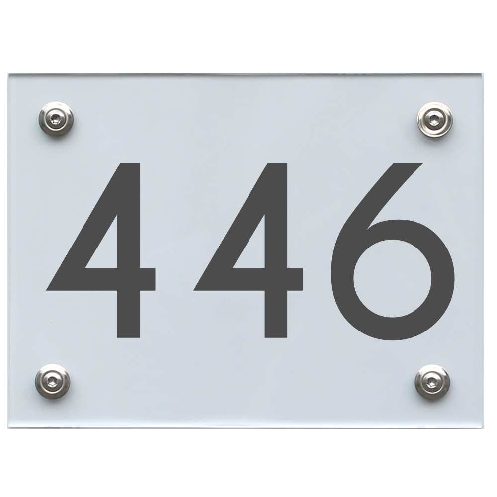 Hausnummernschild 446 dunkelgrau