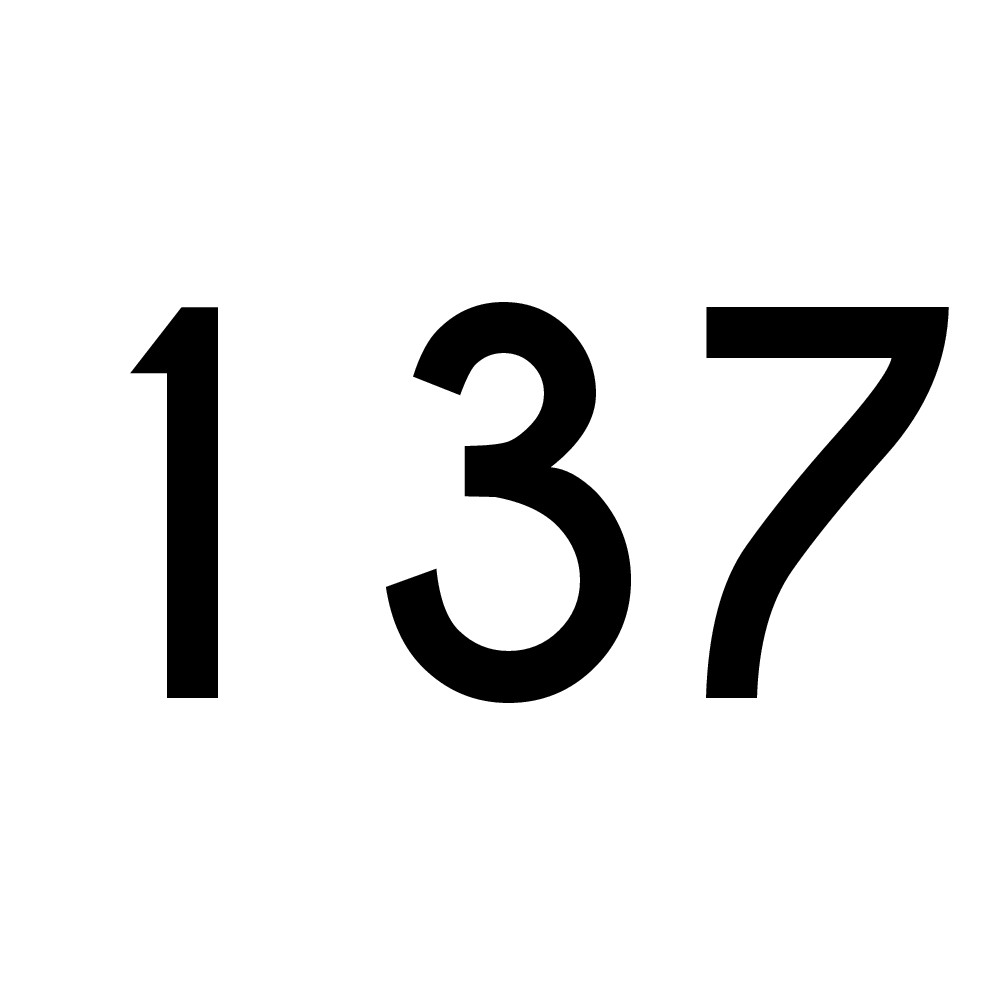Hausnummer Aufkleber 137 schwarz