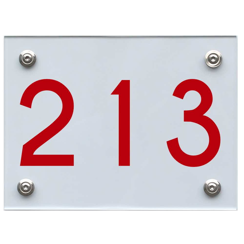 Hausnummernschild 213 rot