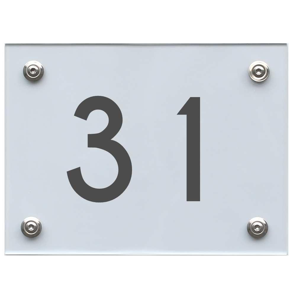 Hausnummernschild 31 dunkelgrau