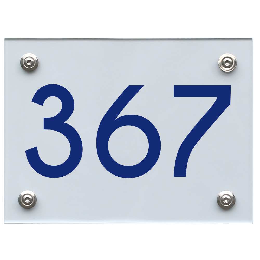 Hausnummernschild 367 blau