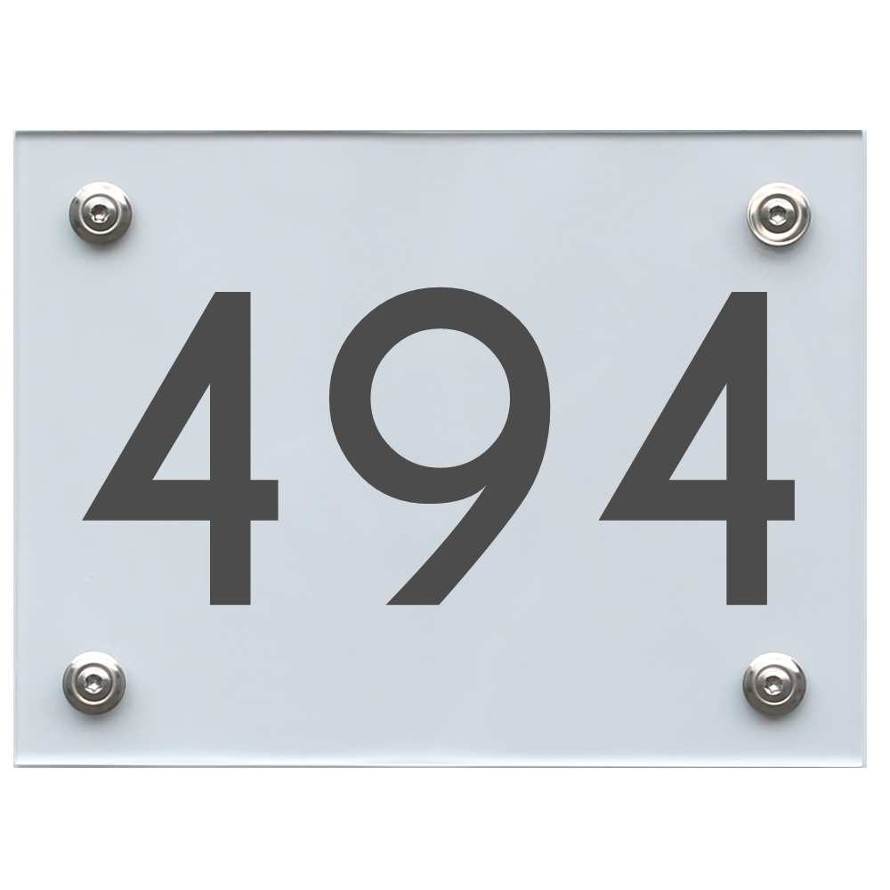 Hausnummernschild 494 dunkelgrau