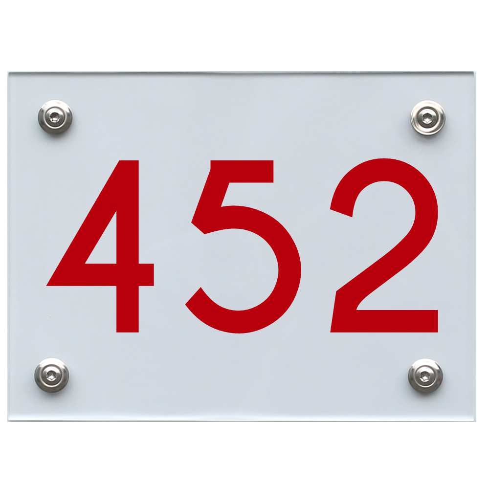 Hausnummernschild 452 rot